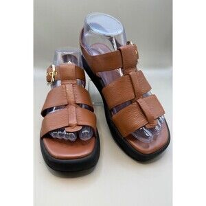 Nordstrom Noavea-Lea Womens Brown Leather Chunky Platform Buckle Sandal US 6M